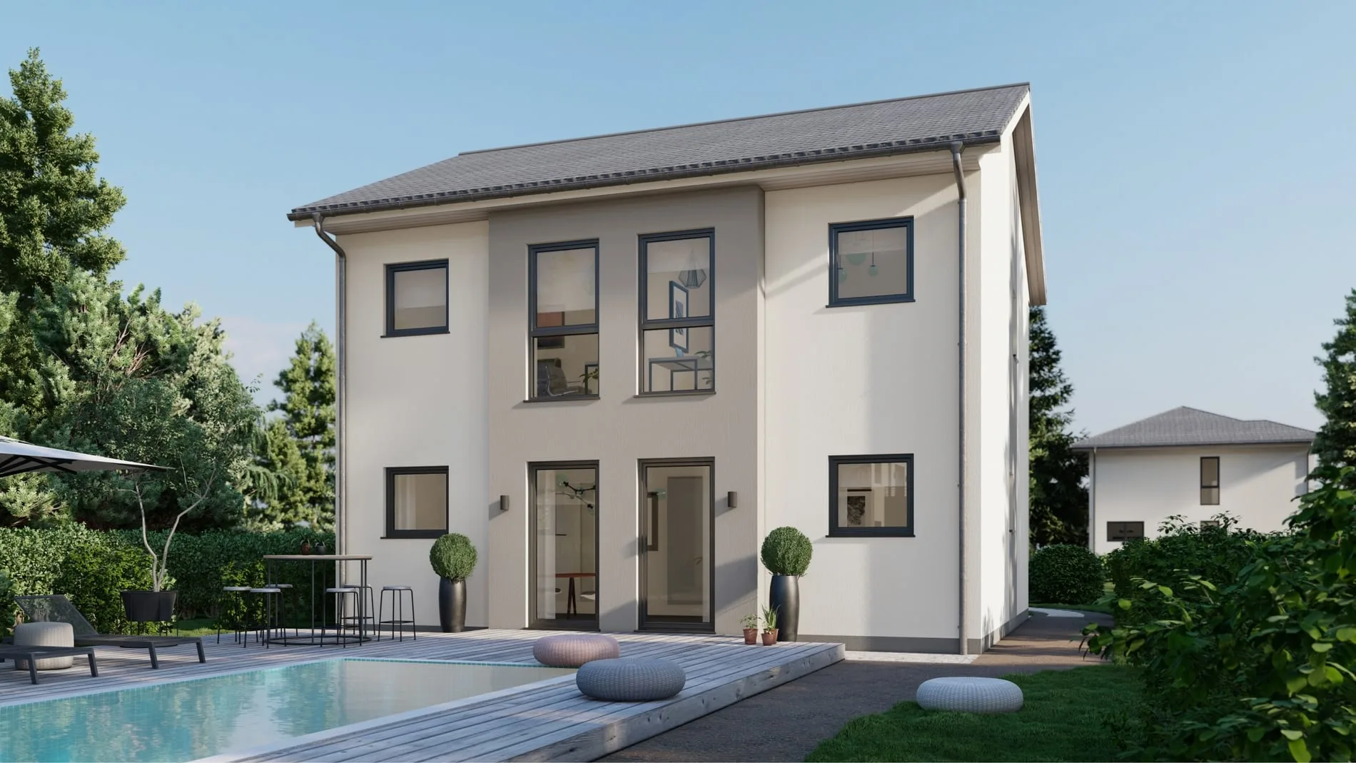 Taunushaus 126, Terrassenseite mit Garten