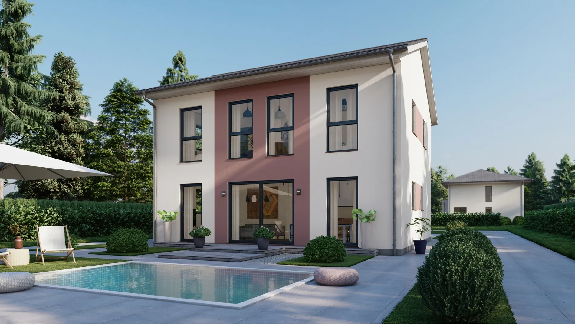 Taunushaus 145, Terrassenseite mit Garten