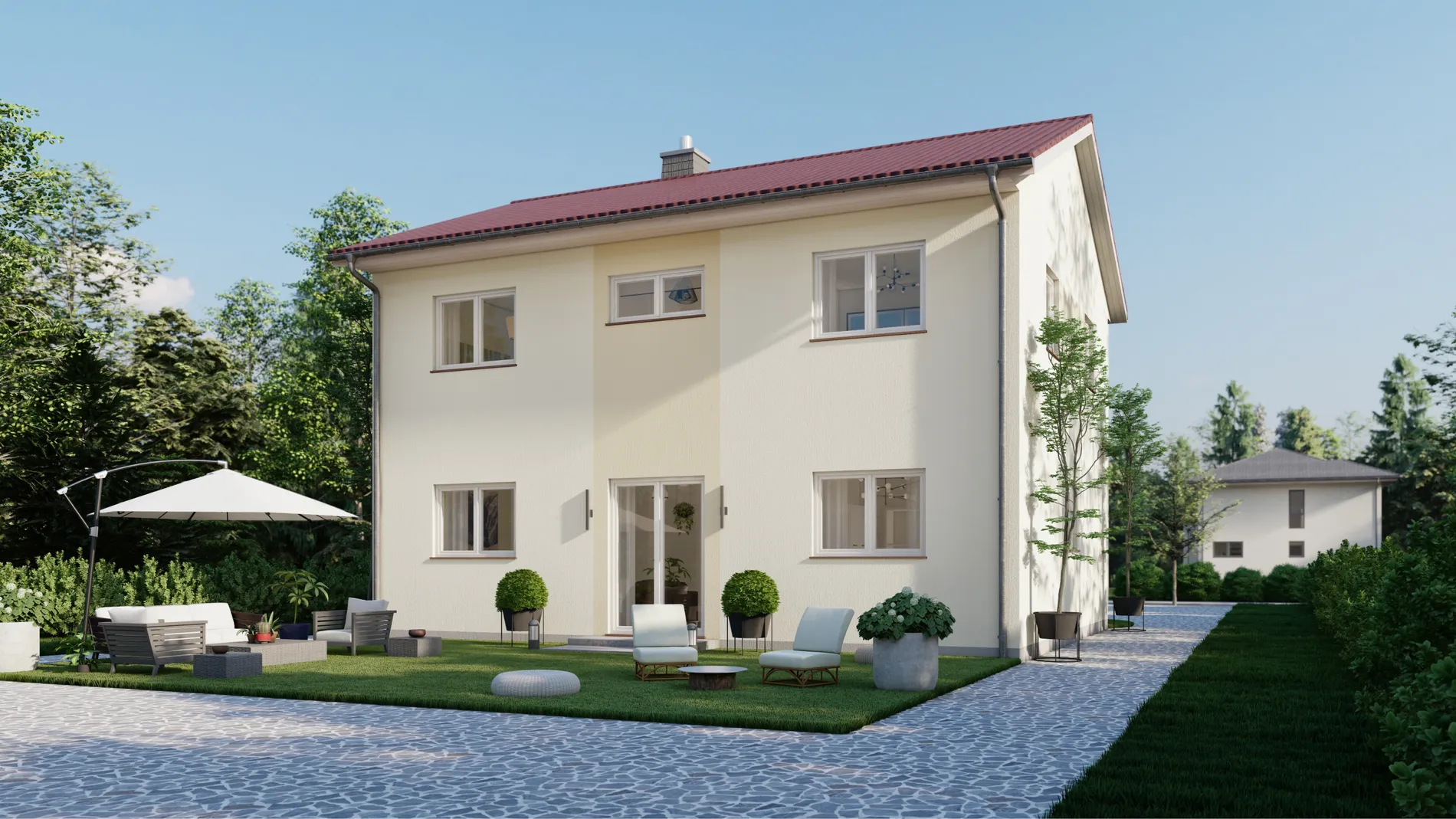 Taunushaus 146, Terrassenseite mit Garten